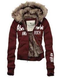 dames abercrombie fitch fur hooded outwear zip new york claret Best Verkopende tl7br297